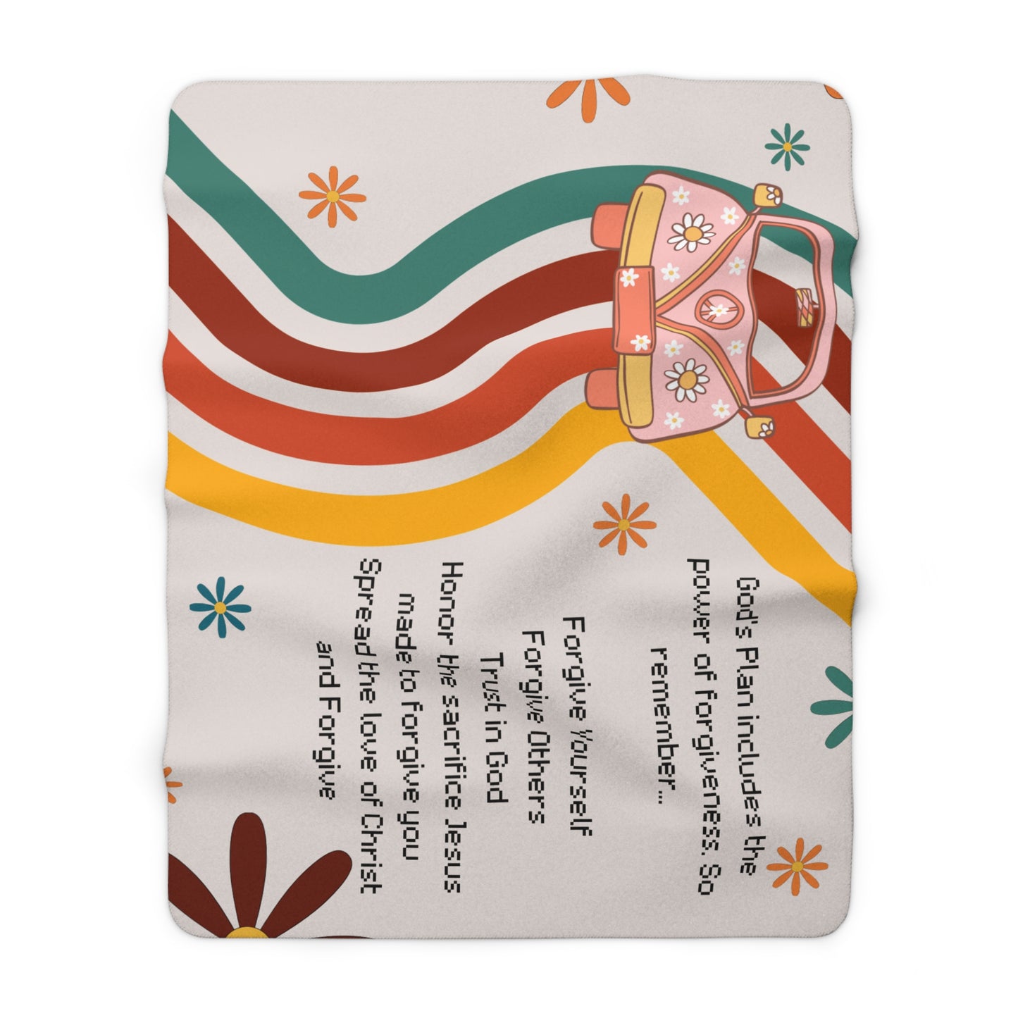 Retro Forgive Sherpa Fleece Blanket