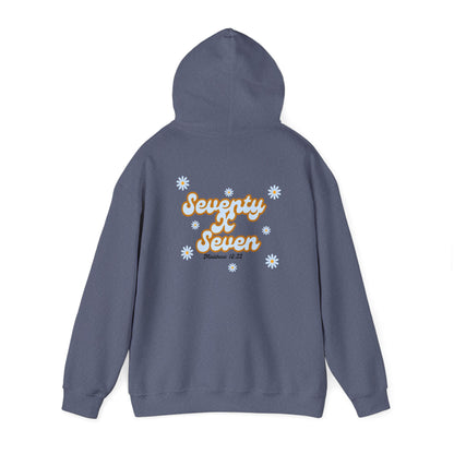 Seventy x Seven Unisex Hoodie with Baby Blue Flowers