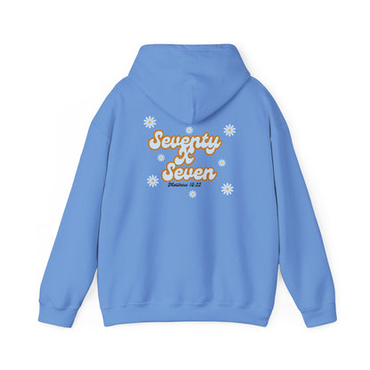 Seventy x Seven Unisex Hoodie with Baby Blue Flowers