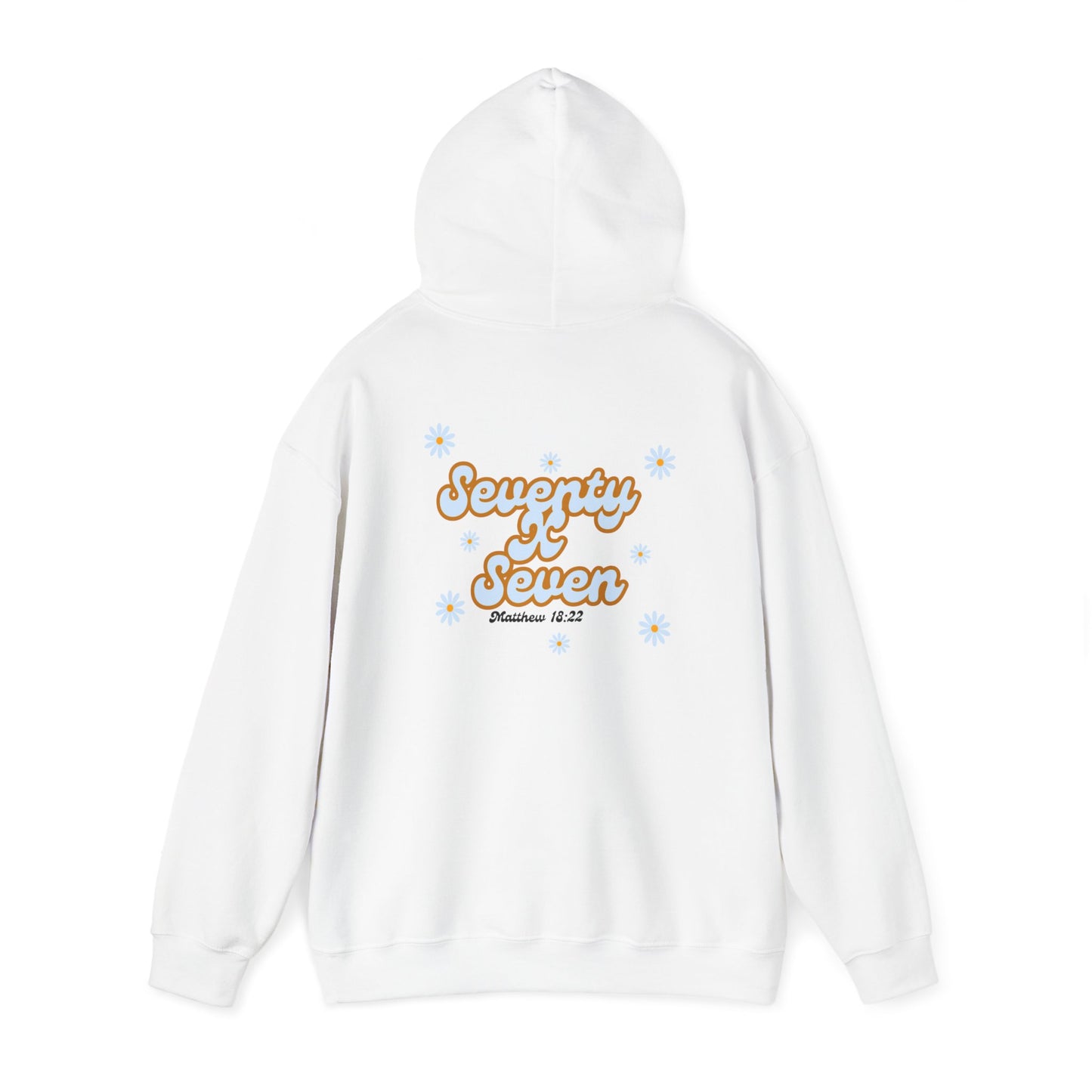 Seventy x Seven Unisex Hoodie with Baby Blue Flowers