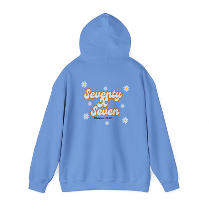 Seventy x Seven Unisex Hoodie with Baby Blue Flowers